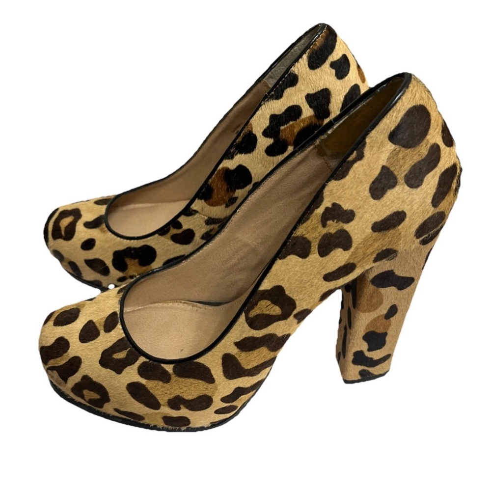 STEVE MADDEN Size 9M Sarina Cheetah Print Faux Fur Heels Pumps